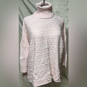 Charlie B, size XL, pink, poncho style, cowl neck sweater